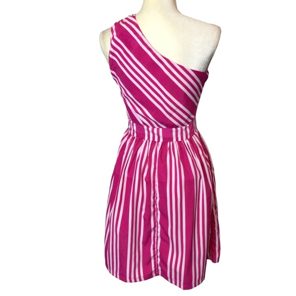 Southern Frock One Shoulder Pink and White dress size Small - Picture 6 of 7